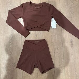 L Space Brown Workout Set Size Small